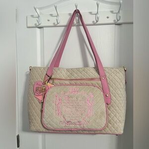 Juicy Couture Pink and Cream Quilted Bag